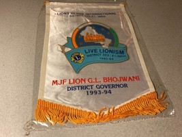 Lions Club 1993-94 India District Govenor Banner Flag 10 x 7 inches - £19.65 GBP