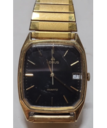 Lorus Mens Gold Toned Quartz Date Wrist Watch Hong Kong Y106-5010 - £19.73 GBP