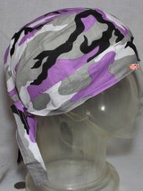 Lilac Purple Urban City Camo Fitted Bandana Ties Head Wrap Skull Cap Doo Do Rag - £7.02 GBP
