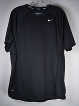 Nike Running Mens Activewear Top Black Running T-Shirt L - £16.35 GBP