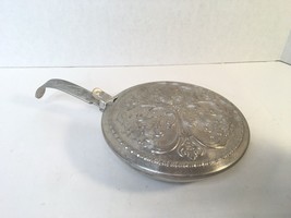 Vtg Hand Forged Wrought Aluminum Silent Butler Crumb Catcher Floral Scro... - $13.75