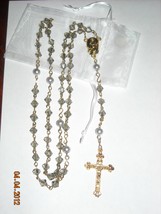 HANDMADE Light Gray Crystal Rosary ROS211LTGR - $30.00