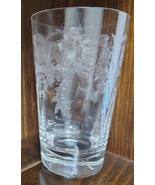 Vintage: 5.75&quot; etched water glass, floral design, excellent condition, s... - $939.90 MXN
