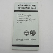 Vintage Uaw United Auto Travailleurs Union Constitution Handbook 1986 - $41.51
