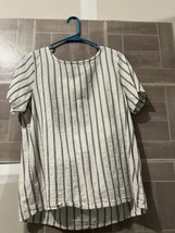 Women&#39;s World Market Off White Striped Top Size Large Extra Large - £9.99 GBP