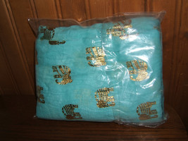 South Moon Under &quot;Shira Aleah&quot; Turquoise Golden Elephant Ladies Scarf Wrap (NEW) - £15.46 GBP