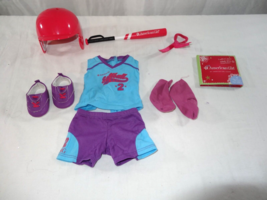 American Girl Doll Blue &amp; Purple 2013 Softball Set Retired Clothes Lot Sports - £23.67 GBP
