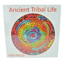 Bgraamiens Brain Games: Ancient Tribal Life Round 1000 Piece Jigsaw Puzz... - $15.67