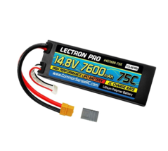 4S7600-75X Lectron Pro 14.8V 7600mAh 75C Hard Case Lipo Battery with XT60 Connec - £121.37 GBP