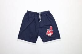Vtg 90s Mens XL Faded Chief Wahoo Cleveland Indians Baseball Above Knee Shorts - £47.30 GBP