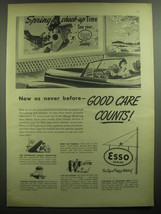 1947 Esso Oil Ad - Now as never before - good care counts - $18.49