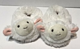 Baby Infant Lamb Slippers Fluffy Soft 6-18 Months White and Pink Easter - £9.51 GBP