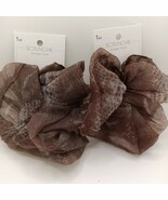 2x Scunci Elite Fancy Fashion Hair Scrunchie Animal Pattern Gray Brown S... - $172.30 MXN