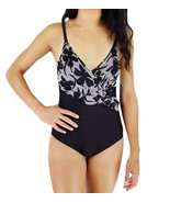 Women&#39;s Classic Black And White Bathing Suit Floral One Piece Swimsuit - $21.88 CAD