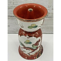 Vintage Asian Buddhist Altar Dragon Porcelain Tall Pedestal Incense Burner - £24.42 GBP