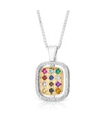 Kabbalah Pendant with Breastplate stones Silver 925 Gold 9K white zircon... - $473.77 CAD