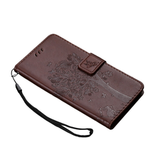 Anymob iPhone Chocolate Brown Flip Leather Cases Cat Embossing Wallet Phone Case - £23.09 GBP