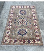 4x7 Kazak Traditional Afghan Hand-Knotted Colorful Rug - $9,480.83 MXN