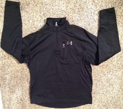 Under Armour 1/4 Zip Front Long Sleeve Shirt Size Small Black - £11.63 GBP