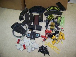 Ho slot car track,transformer,guardrail,controllers,misc. lot Tyco &quot;S&quot; - £31.25 GBP