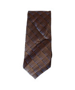 KENNETH COLE REACTION Brown Blue Micro Check Silk Classic Tie - $27.39 CAD