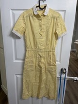 Vintage 60’s- 70’s Collared Yellow Dress Size 8 Gathered Waist John Meyer - $28.04