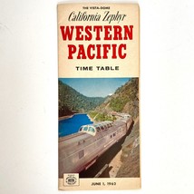 1962 Vista Dome California Zephyr Western Pacific Railroad Time Table Schedule - £15.02 GBP