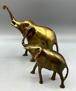 Vtg Brass Elephant Figurines Set Of 2 Animal Decor Statues Home Office D... - $30.38