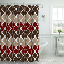Espresso Weave Textured Fabric Shower Curtain 13 Pc W/ Hooks, Modern , 72x72-NEW - £18.68 GBP