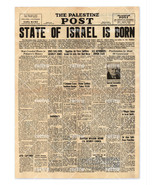 1948 JERUSALEM POST (PALESTINE) THE STATE OF ISRAEL IS BORN RARE LARGE P... - £63.16 GBP