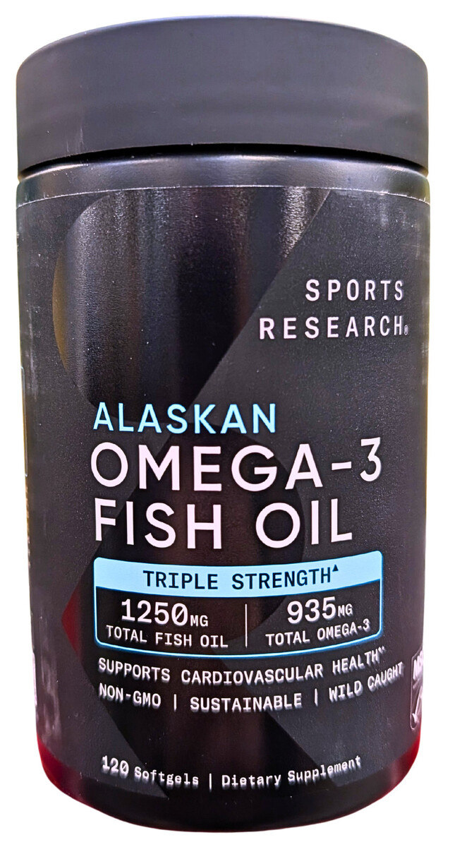 Sports Research Triple Strength Omega-3 Fish Oil 120 Softgels EXP 06/2028