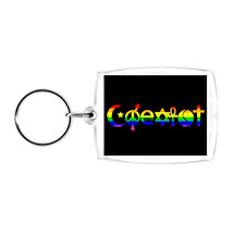 Coexist Keychain 3.5&quot; Acrylic Key Ring Lgbtq Rainbow Gay Religious Tolerance New - £5.58 GBP