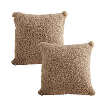 SOGA Set of 2 Sage Green Textured 45cm Lumbar Pillow Covers with Tassels - €68,05 EUR