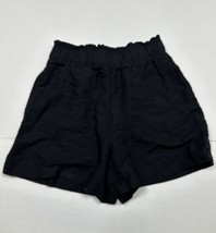 H&amp;M Linen Blend Elastic Waist Paperbag Shorts Women Size S (Measure 22x6) - £9.18 GBP