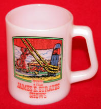 Vintage JAMES E STRATES SHOWS Federal Milk Glass COFFEE MUG CUP Carnival... - £118.32 GBP