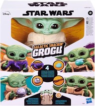 Star Wars The Mandalorian Galactic Snackin&#39; Grogu Animatronic Toy 40 Sou... - £49.81 GBP