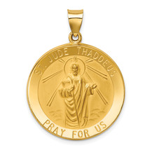 14k Polished and Satin St Jude Thaddeus Medal Hollow Pendant XR1348 - $13,390.17 MXN