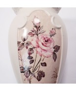 Vintage FTD Embossed Floral 9.25&quot; Ceramic Flower Vase - £28.28 GBP