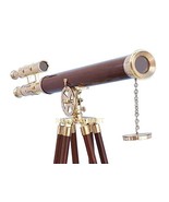 Nautical Floor Standing Solid Brass/Leather Griffith Astro Telescope 64&quot; - £149.34 GBP