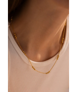 Gold Minimalist Beaded Chian Necklace - $6.62