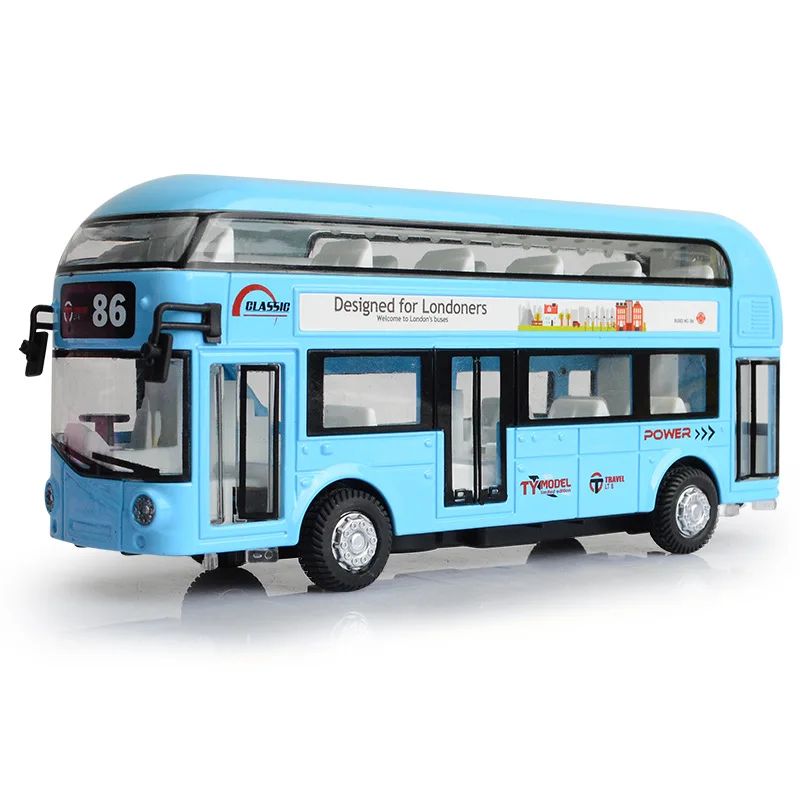 Double Decker London Bus Toy  &amp; Plastic Made 17Cm Length #6008B Doors Open &amp;Clos - £116.04 GBP