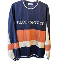 Izod Sport VTG Men’s M Navy Blue Orange Striped Long Sleeve Pullover Swe... - $19.80