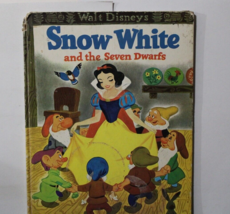 Walt Disney&#39;s Snow White Seven Dwarfs Big Golden Book Vintage 1952 Hardcover - £10.23 GBP