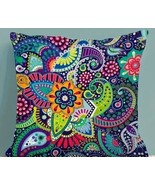 Handcrafted ~ Bohemian Design ~ Multicolored ~ 18&quot; Square ~ Pillow Cover... - $38.36 CAD