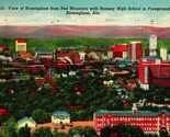 Birds Eye View Red Mountains Birmingham Alabama AL Linen Postcard A5 - $3.51