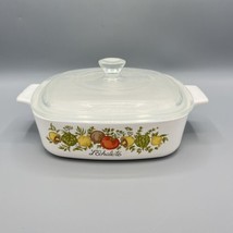 Vintage Corning A-1-B 1 Liter Casserole Dish Spice of Life L&#39;Echalote &amp; Lid - £15.57 GBP