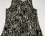 Chico&#39;s Leopard Print Overlap Sleeveless Blouse Women&#39;s Size 0 - £15.66 GBP