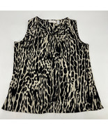 Chico&#39;s Leopard Print Overlap Sleeveless Blouse Women&#39;s Size 0 - £15.76 GBP