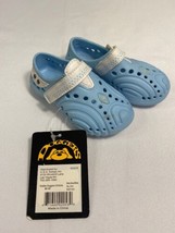 Doggers 3/4 Toddler Baby Blue White Ultralite Adjustable Slip On Shoes Clogs - £3.75 GBP