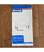 NEW White Plastic Table Cover Rectangle Disposable Party 108 x 54 inch - $7.99